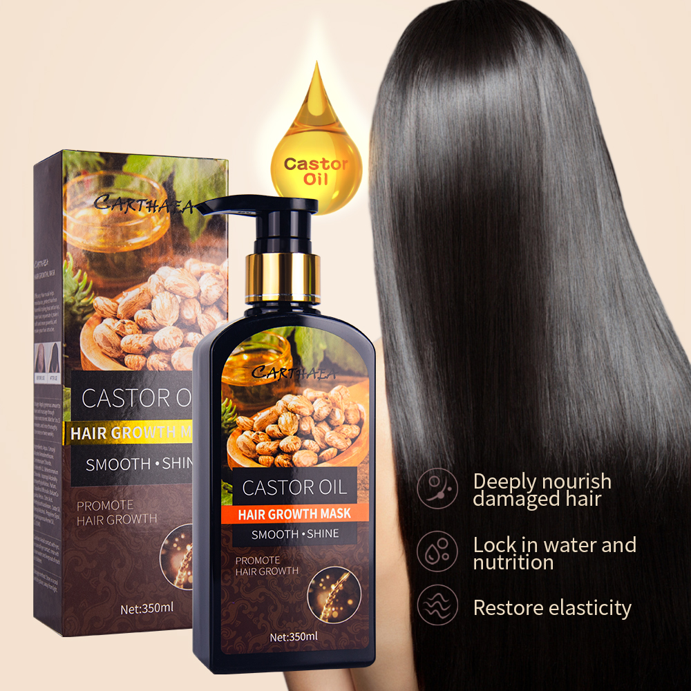 350ml wholesale hair care treatment castor oil repair damaged hair growth mask anti hair loss hair mask