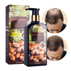 Jiessia 350ml hair care treatment smooth castor oil repair damaged anti hair loss hair growth mask