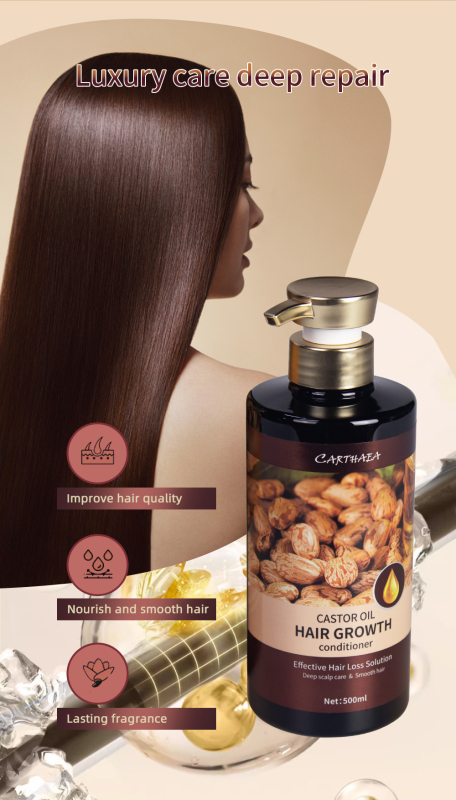 Private label hair care treatment castor oil smooth repair damaged anti hair loss hair growth conditioner