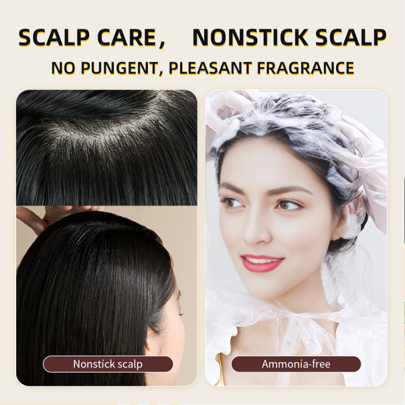Jiessia herbal 100% Cover Grey hair permanent bubble herbal black hair dye shampoo