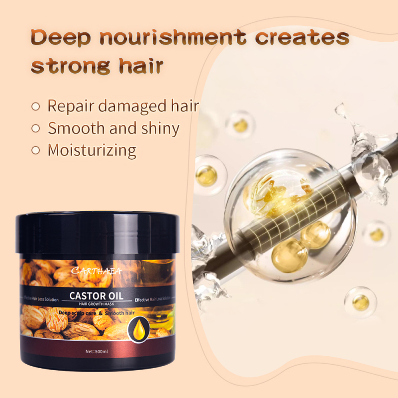 500ml castor oil smooth repair moisturizing anti hair loss hair growth mask