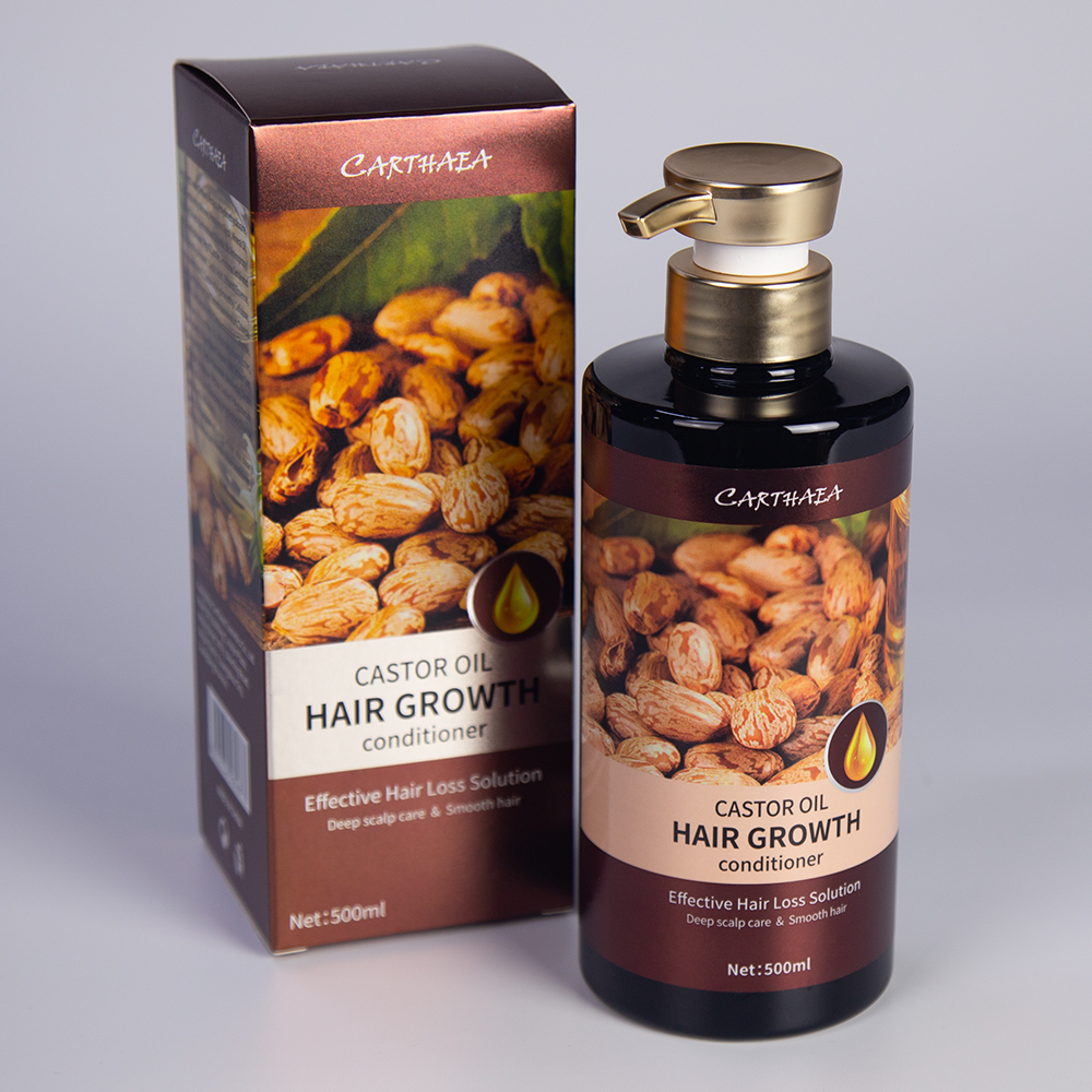 Private label hair care treatment castor oil smooth repair damaged anti hair loss hair growth conditioner