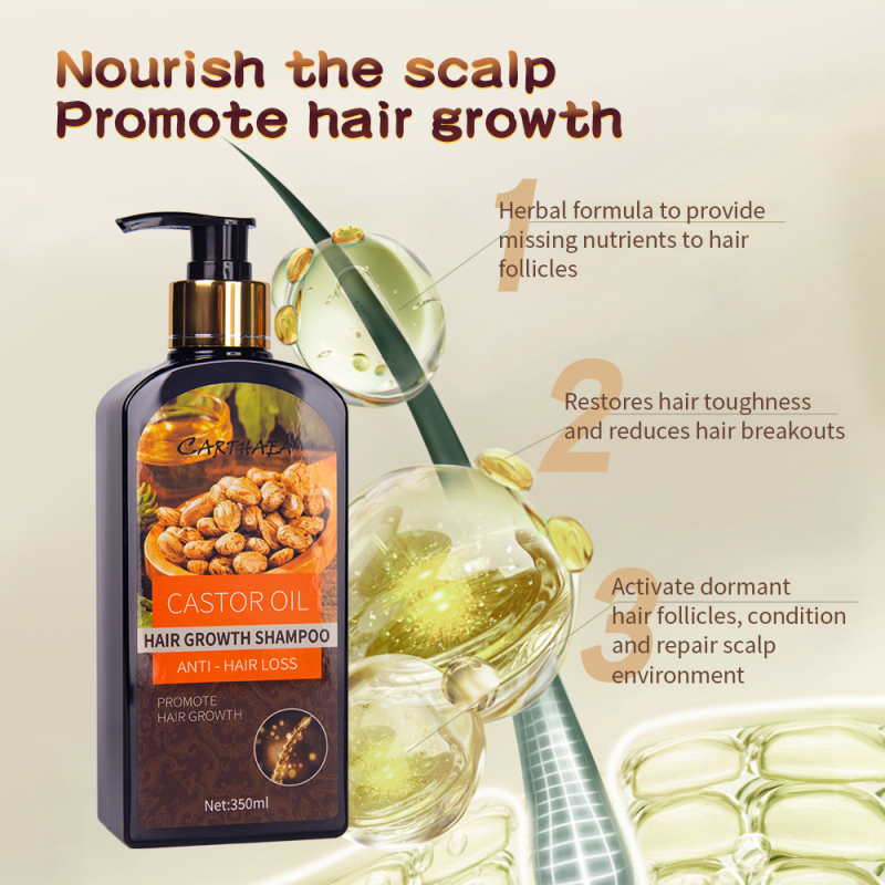 350ml New products hair care castor oil hair growth shampoo anti hair loss shampoo