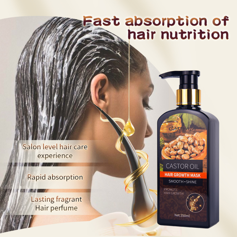 350ml wholesale hair care treatment castor oil repair damaged hair growth mask anti hair loss hair mask