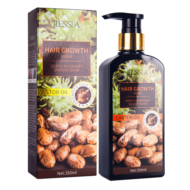 Jiessia 350ml hair care treatment smooth castor oil repair damaged anti hair loss hair growth mask