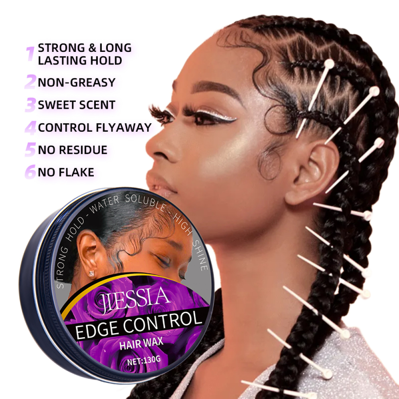 Jiessia private label braid molding strong hold styling edge control hair wax for women