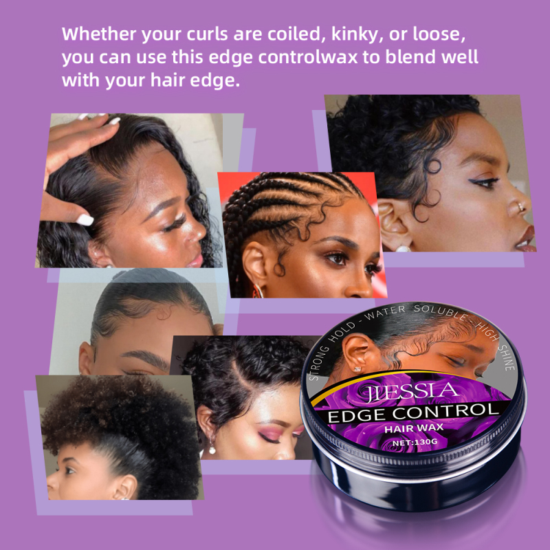 Jiessia private label braid molding strong hold styling edge control hair wax for women