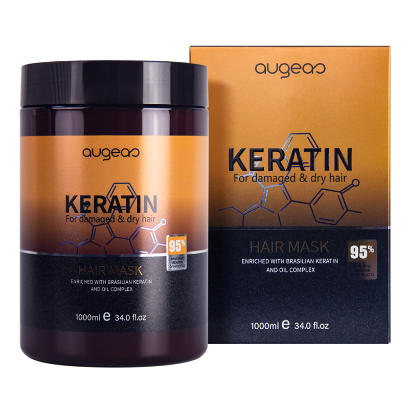 Augeas private label hair care treatment anti frizz smooth repair damaged keratin hair mask