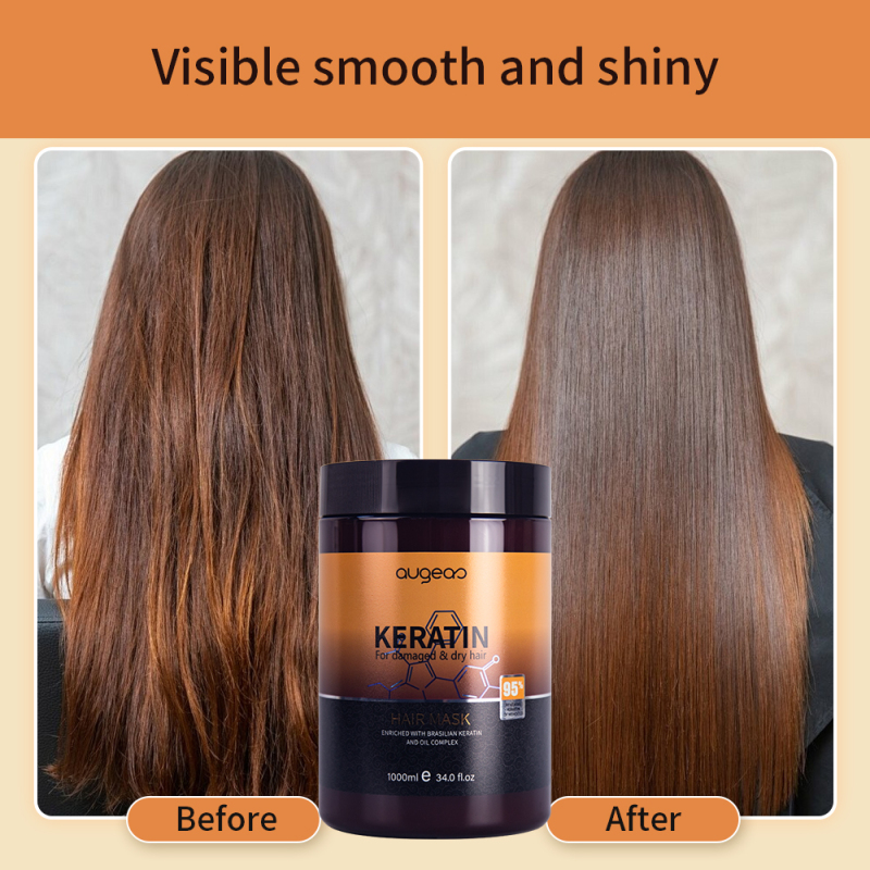 Augeas private label hair care treatment anti frizz smooth repair damaged keratin hair mask