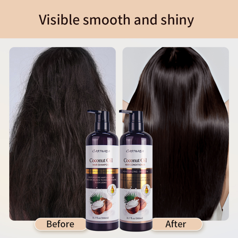 Private label wholesale repair damaged coconut oil hair care treatment shampoo and conditioner