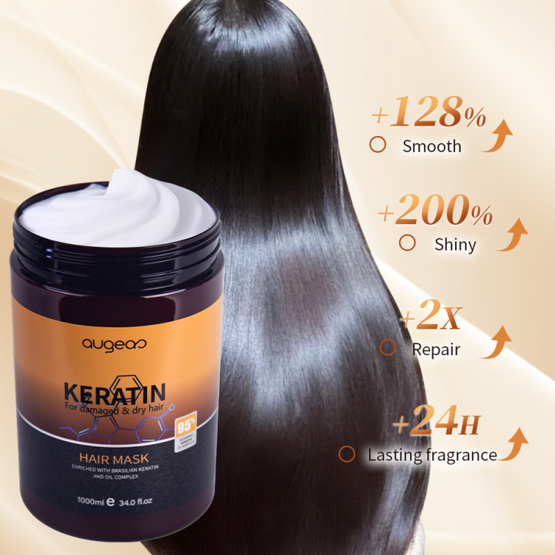 Augeas private label hair care treatment anti frizz smooth repair damaged keratin hair mask