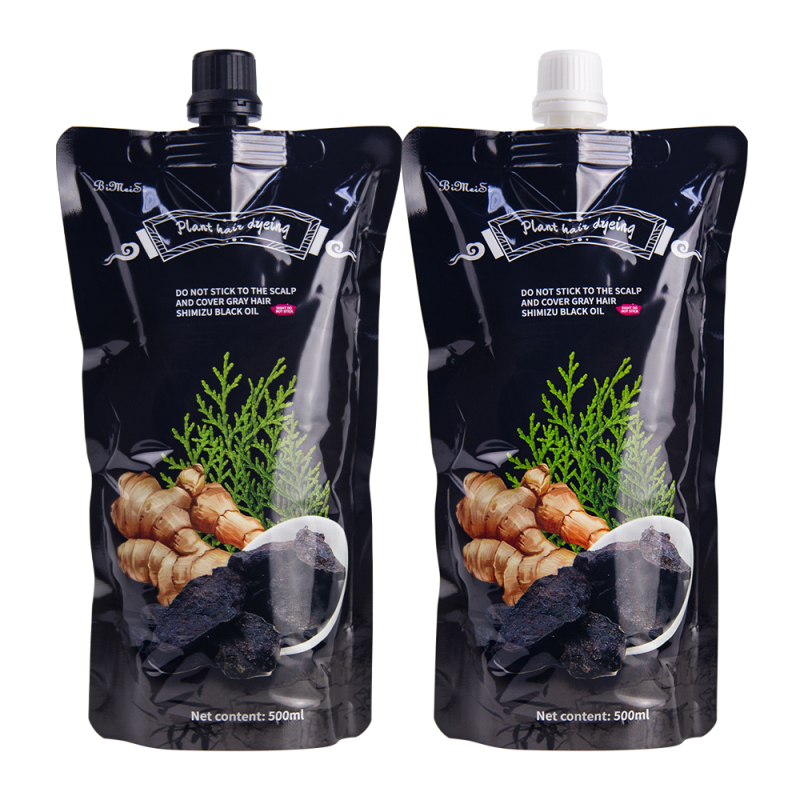 Herbal natural professional cover gray white hair dye black hair color cream