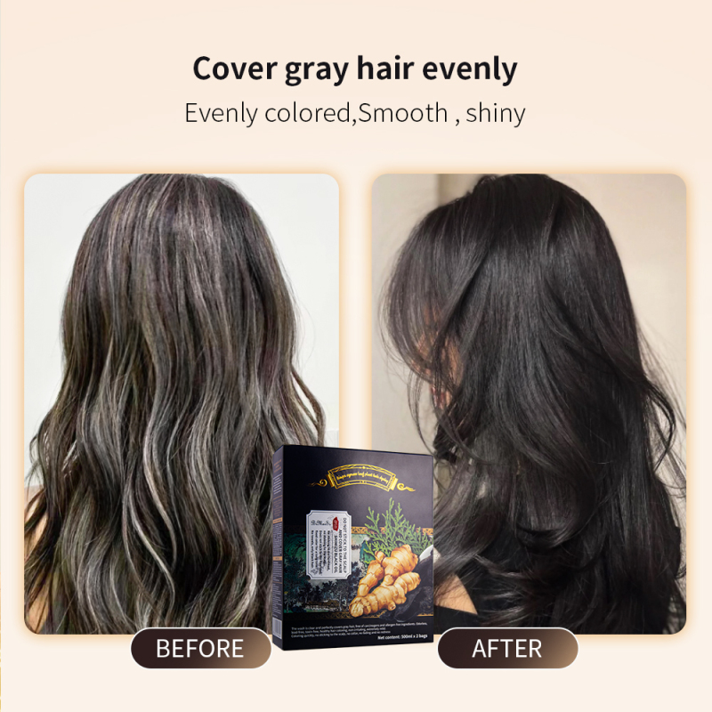 Herbal natural professional cover gray white hair dye black hair color cream