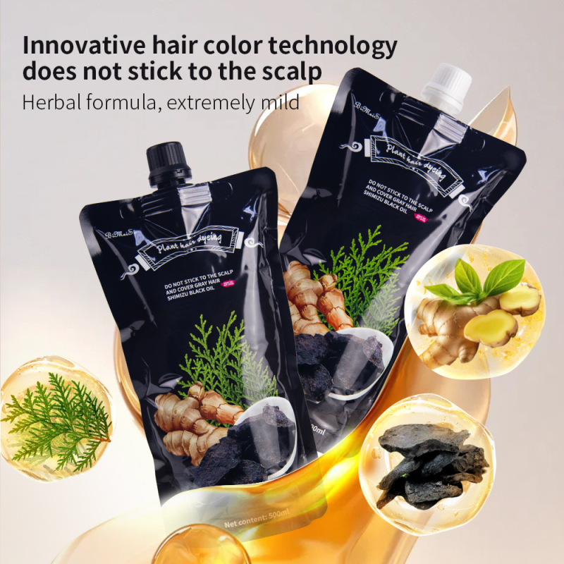 Herbal natural professional cover gray white hair dye black hair color cream