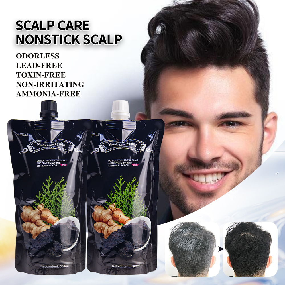 Herbal natural professional cover gray white hair dye black hair color cream
