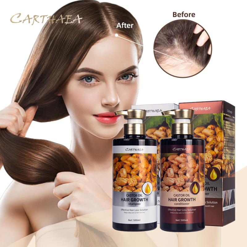Hair care treatment 500ml castor oil hair growth anti hair loss shampoo and conditioner set