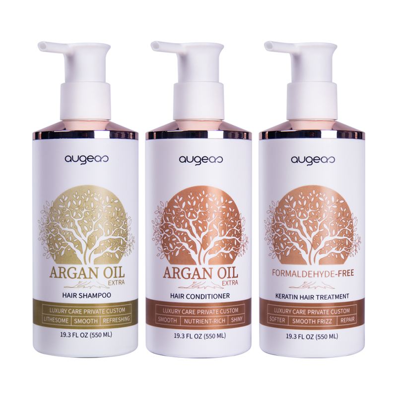 Augeas wholesale hair care treatment anti frizz argan oil scalp care hair shampoo and conditioner set