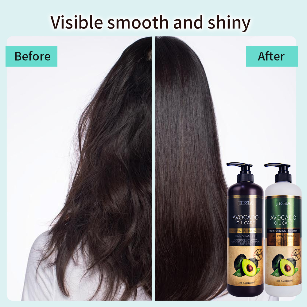Private label wholesale anti frizz repair damaged hair care treatment avocado shampoo and conditioner