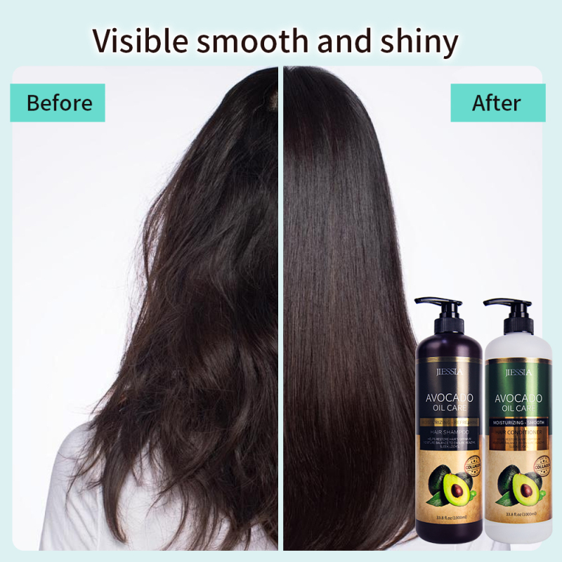 Private label wholesale anti frizz repair damaged hair care treatment avocado shampoo and conditioner
