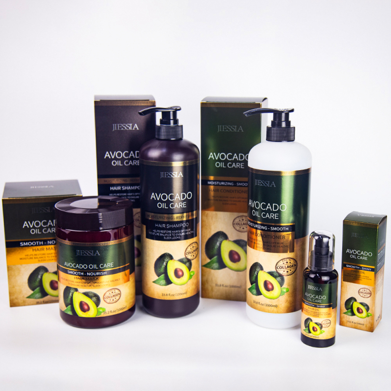 Private label wholesale anti frizz repair damaged hair care treatment avocado shampoo and conditioner
