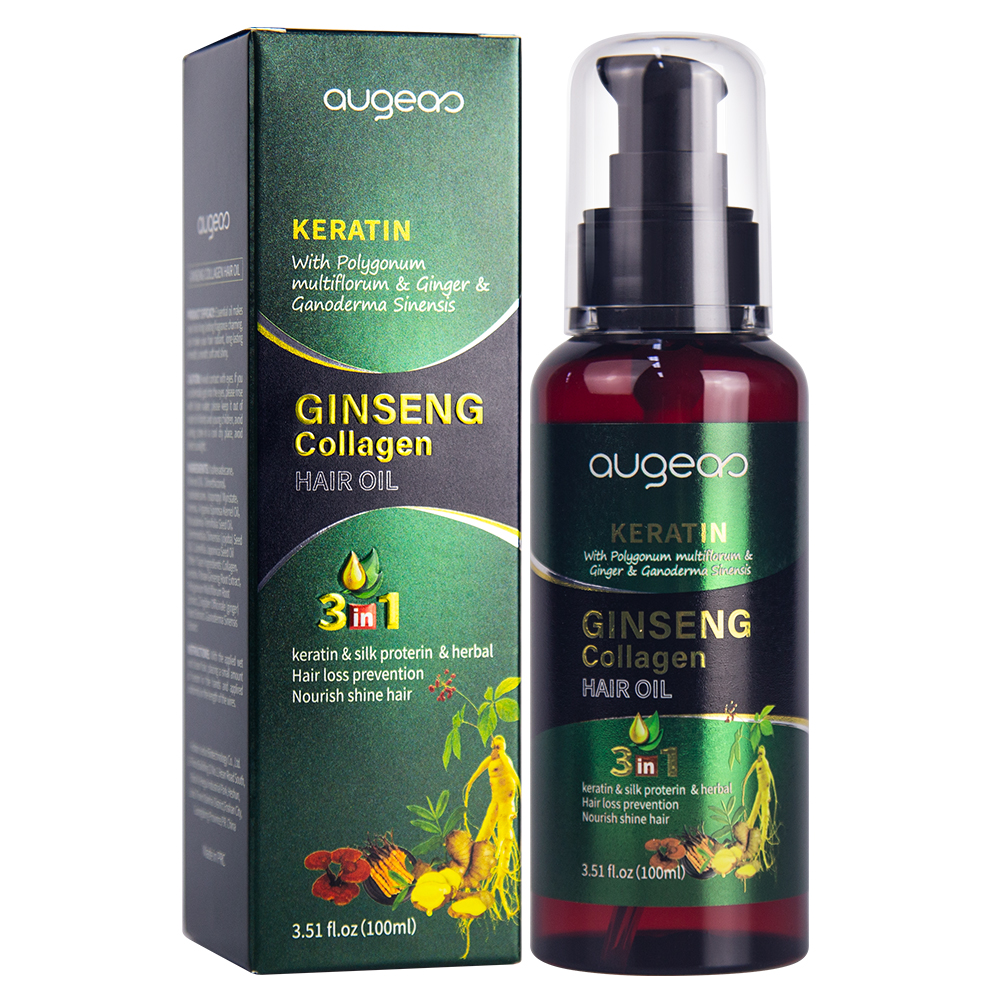 Augeas Hair care Treatment herbal keratin ginger collagen essential Serum Nourishing Hair Oil