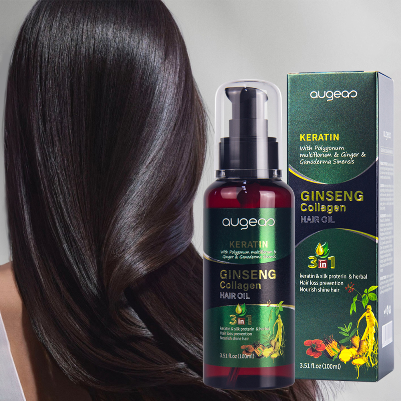 Augeas Hair care Treatment herbal keratin ginger collagen essential Serum Nourishing Hair Oil