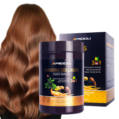 Meidu private label hair care treatment herbal collagen anti frizz smooth repair damaged keratin hair mask