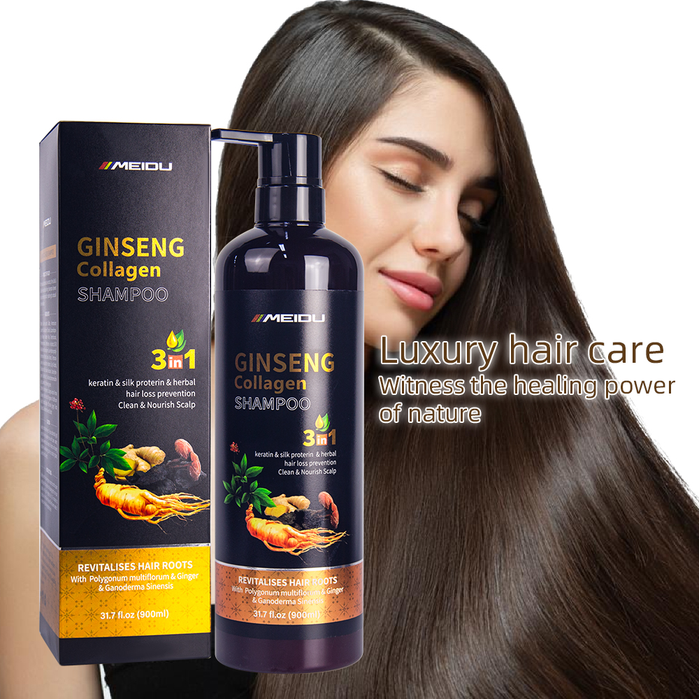 Wholesale meidu collagen herbal ginger natural anti dandruff control oil hair shampoo