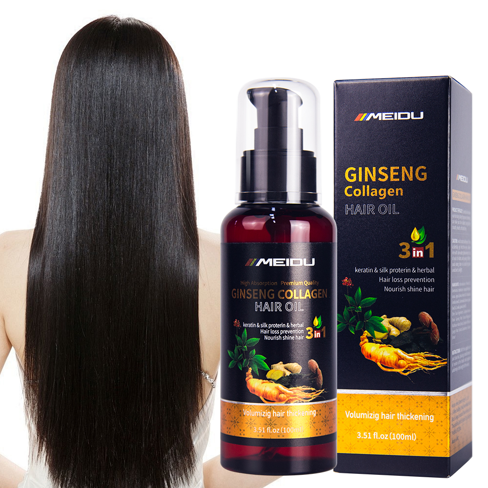Meidu Hair care Treatment herbal keratin ginger collagen essential Serum Nourishing long Hair Oil
