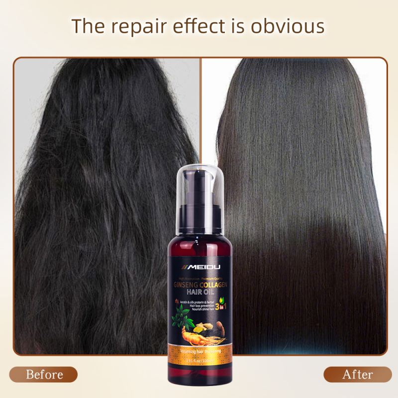 Meidu Hair care Treatment herbal keratin ginger collagen essential Serum Nourishing long Hair Oil