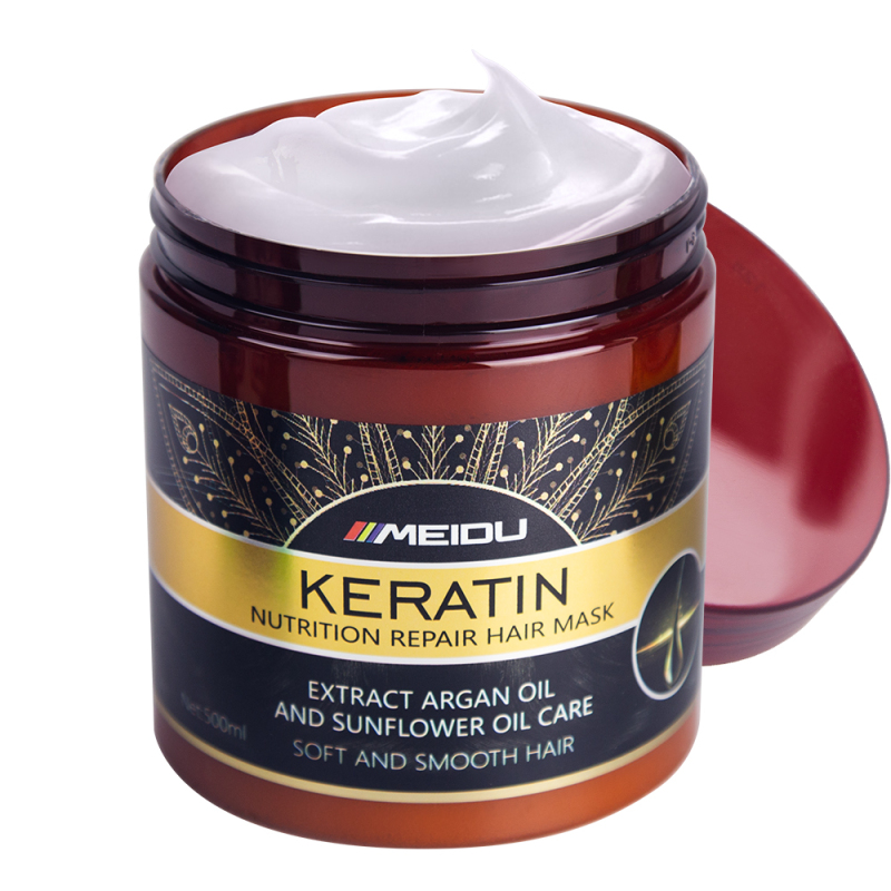 Meidu private label hair care treatment anti frizz smooth repair damaged keratin hair mask