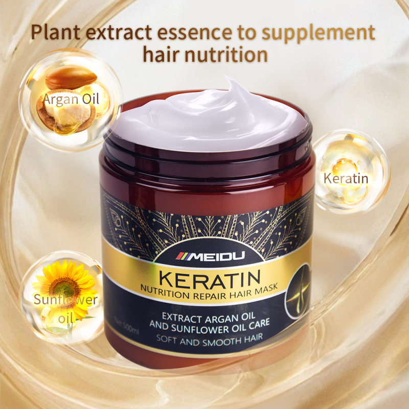 Meidu private label hair care treatment anti frizz smooth repair damaged keratin hair mask