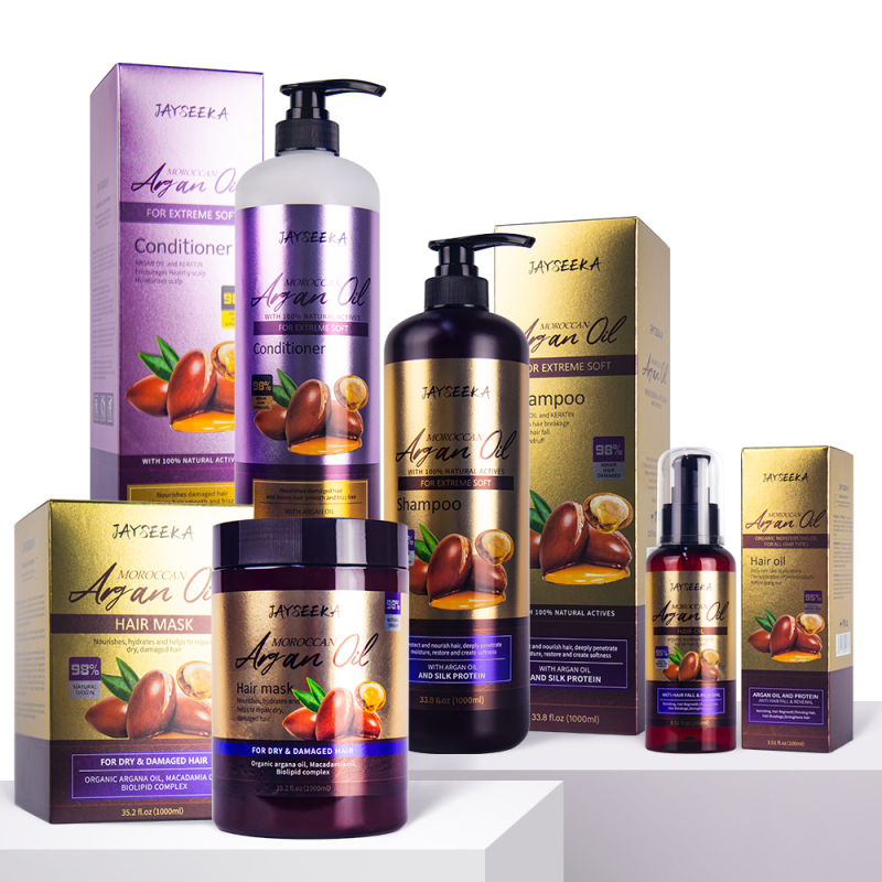 Wholesale hair care treatment anti frizz collagen scalp care argan oil hair mask shampoo conditioner hair care set