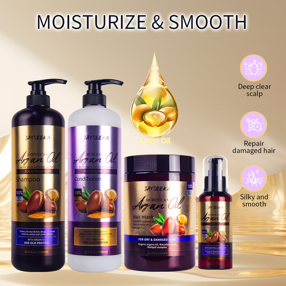 Wholesale hair care treatment anti frizz collagen scalp care argan oil hair mask shampoo conditioner hair care set