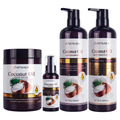 Private label wholesale hair care set repair damaged coconut oil hair care treatment shampoo and conditioner
