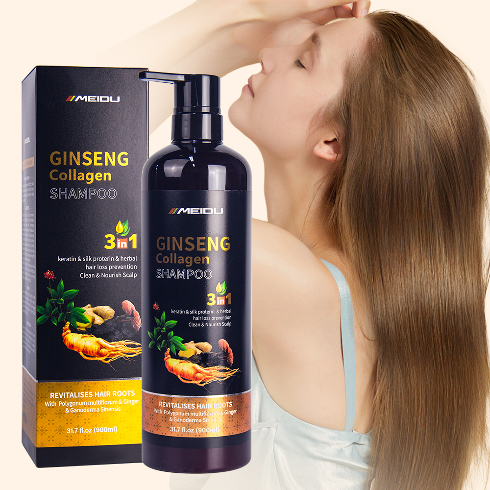 Wholesale meidu collagen herbal ginger natural anti dandruff control oil hair shampoo mask oil hair care set