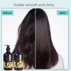 Private label anti frizz repair damaged hair care treatment avocado oil shampoo and conditioner set