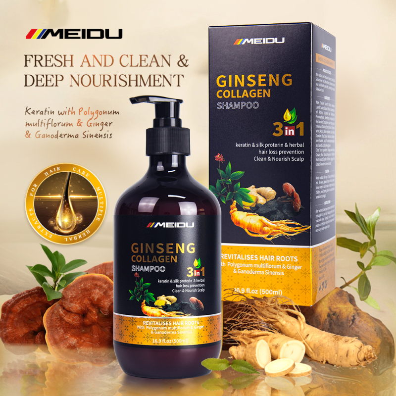 Meidu collagen herbal natural anti dandruff scalp care control oil hair shampoo