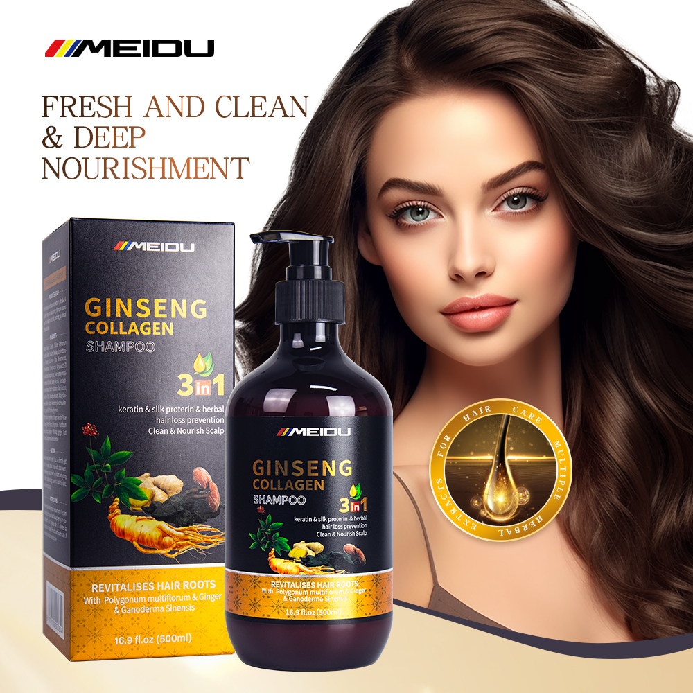 Meidu collagen herbal natural anti dandruff scalp care control oil hair shampoo