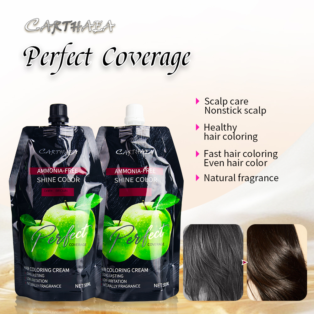 Carthaea permanent professional cover gray white dye black hair color cream