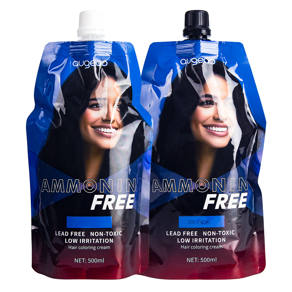 Augeas permanent professional salon blackening cover gray white dye black hair color cream