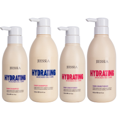 Jiessia Private label anti frizz repair damaged hair care treatment set avocado oil shampoo and conditioner