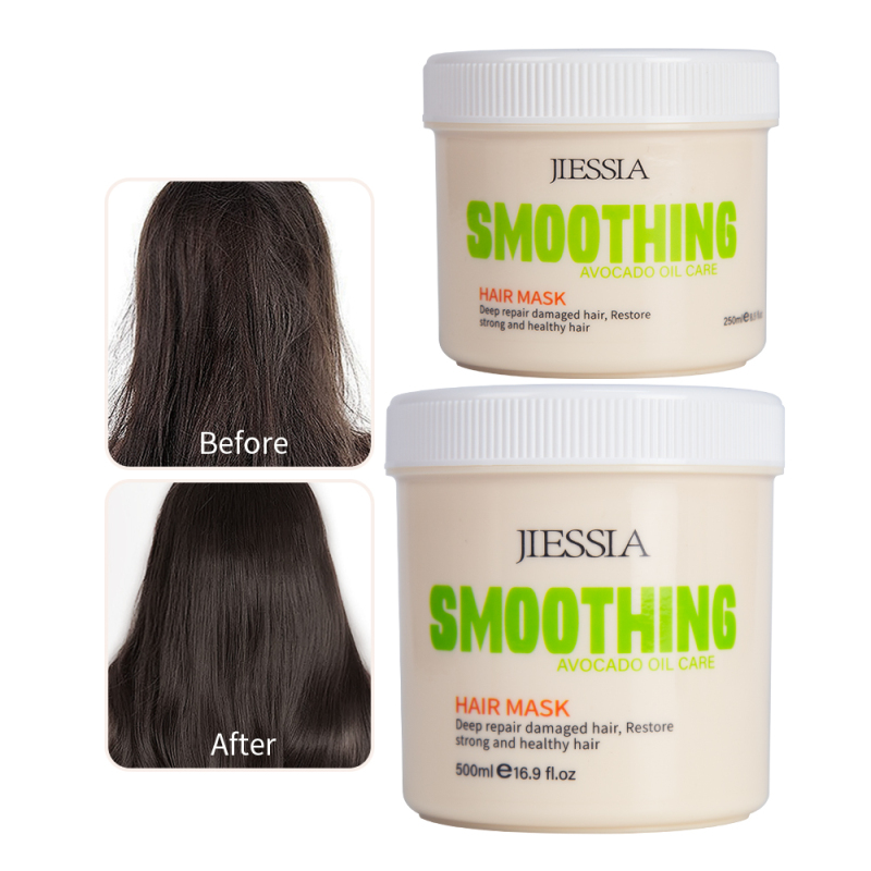 Jiessia private label hair care treatment avocado anti frizz repair damaged smooth hair mask