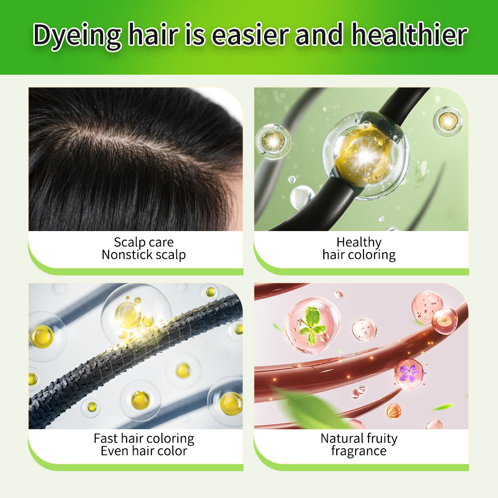 Augeas permanent salon blackening cover gray white dye black hair color gel