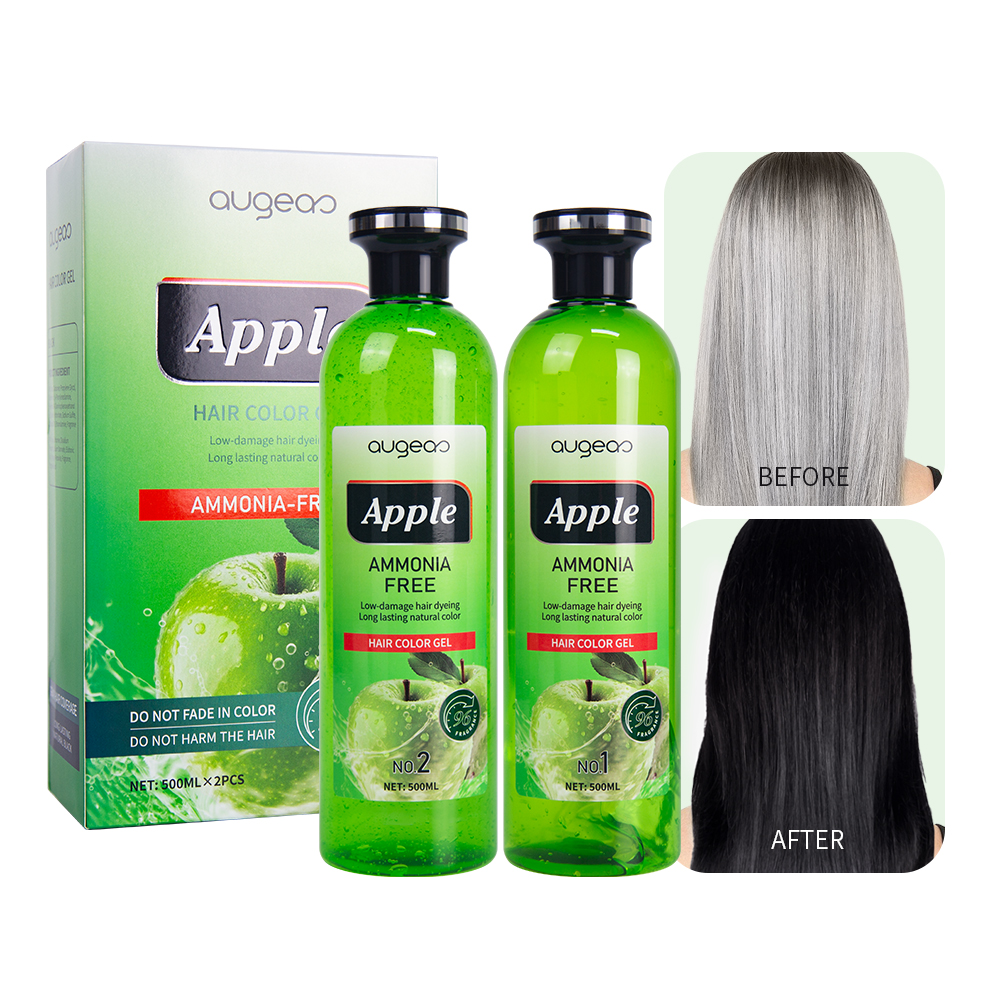 Augeas permanent salon blackening cover gray white dye black hair color gel