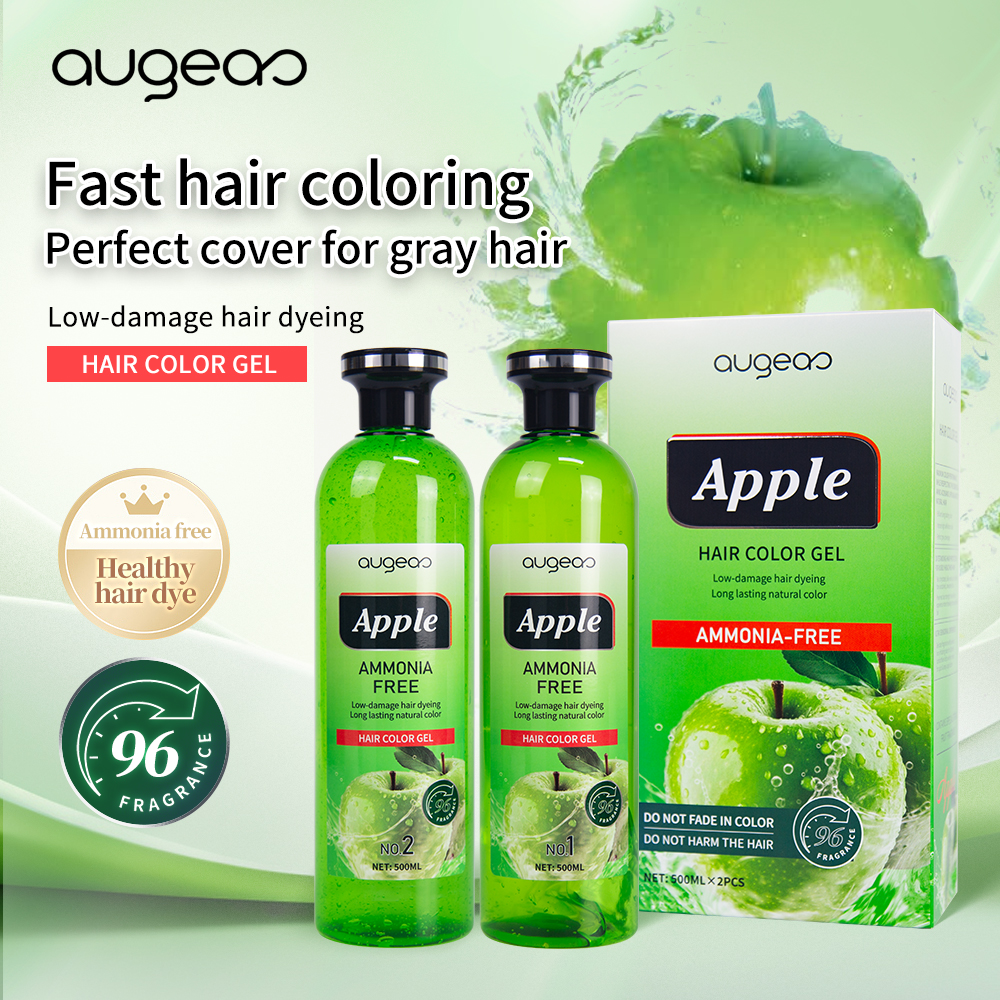 Augeas permanent salon blackening cover gray white dye black hair color gel