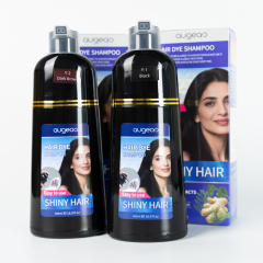 Wholesale 3 in 1 Shampoo Cover Canas Gray Permanent Color Augeas Herbal Black Hair Dye Shampoo