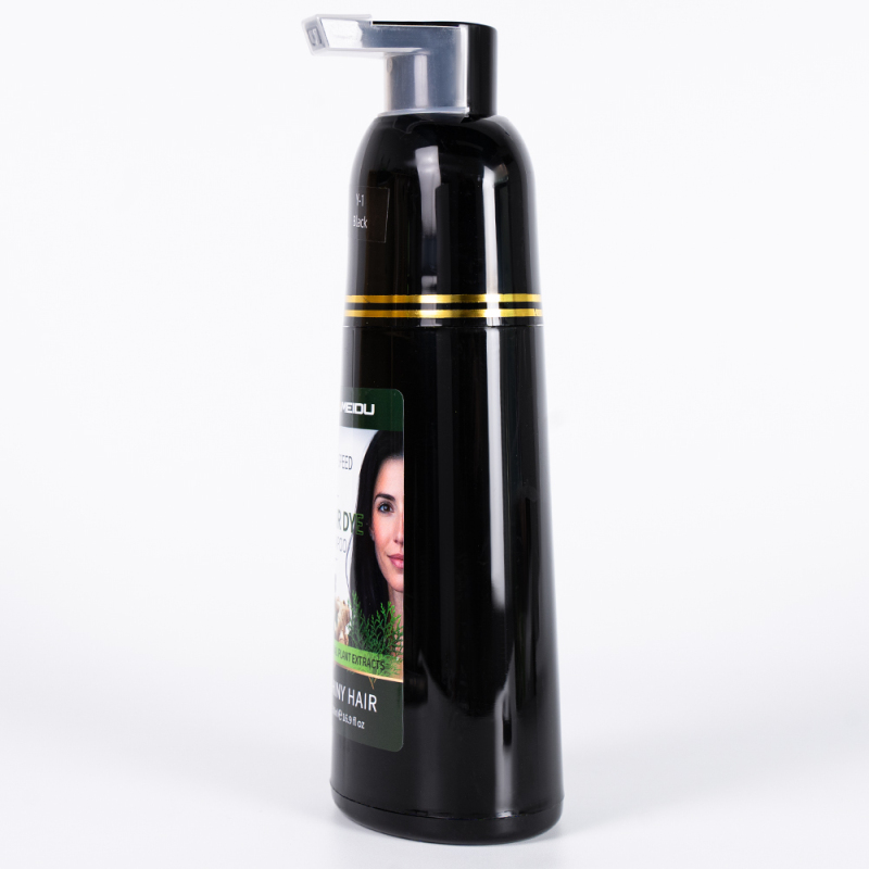 Meidu Ammonia Free Covers Canas White Herbal Dark Brown 3 in 1 Black Hair Dye Shampoo for Gray Hair
