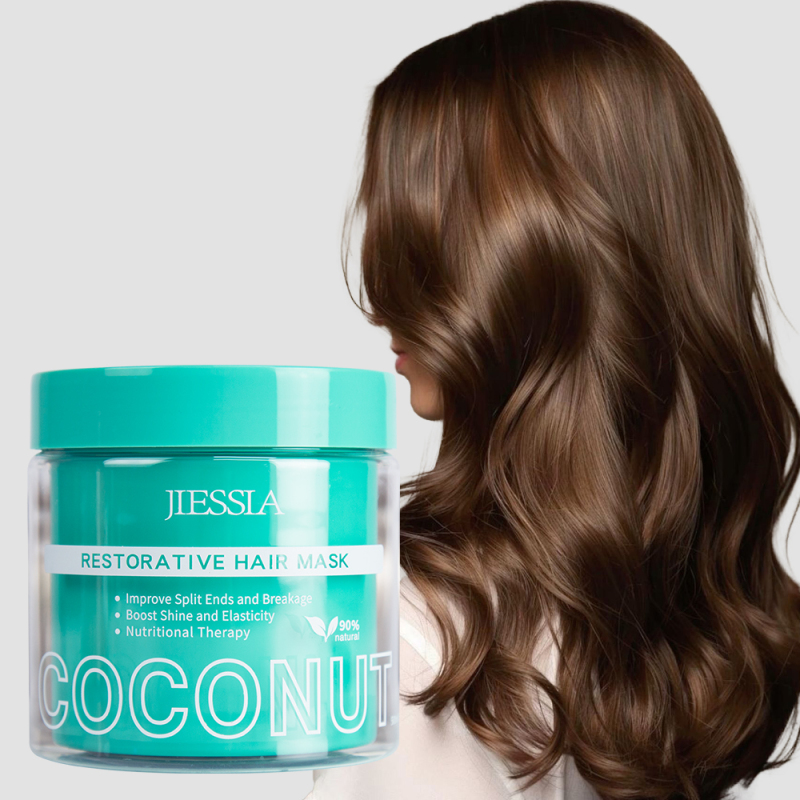 JIessia private label hair care treatment anti frizz smooth coconut oil repair damaged hair mask
