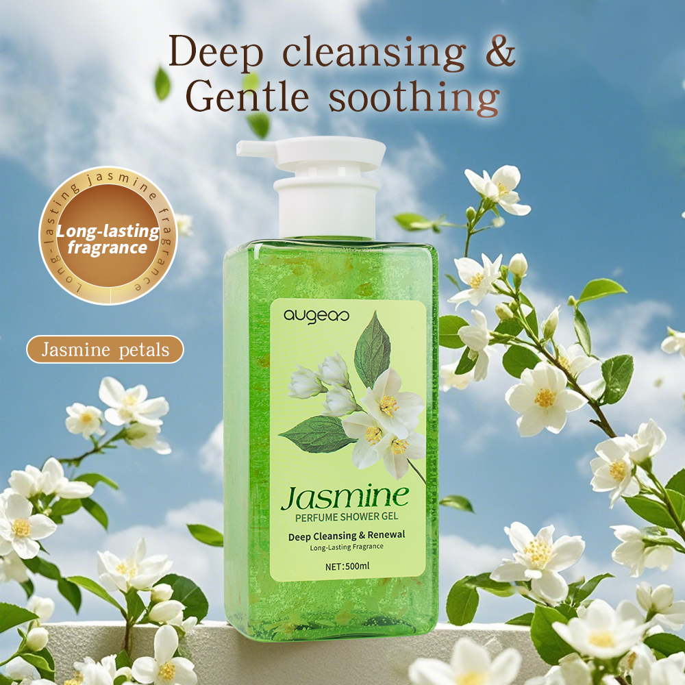 Wholesale Price Jasmine Petals Essential Oil Soothing Clear Skin Refreshing Long Lasting Fragrance Shower Gel